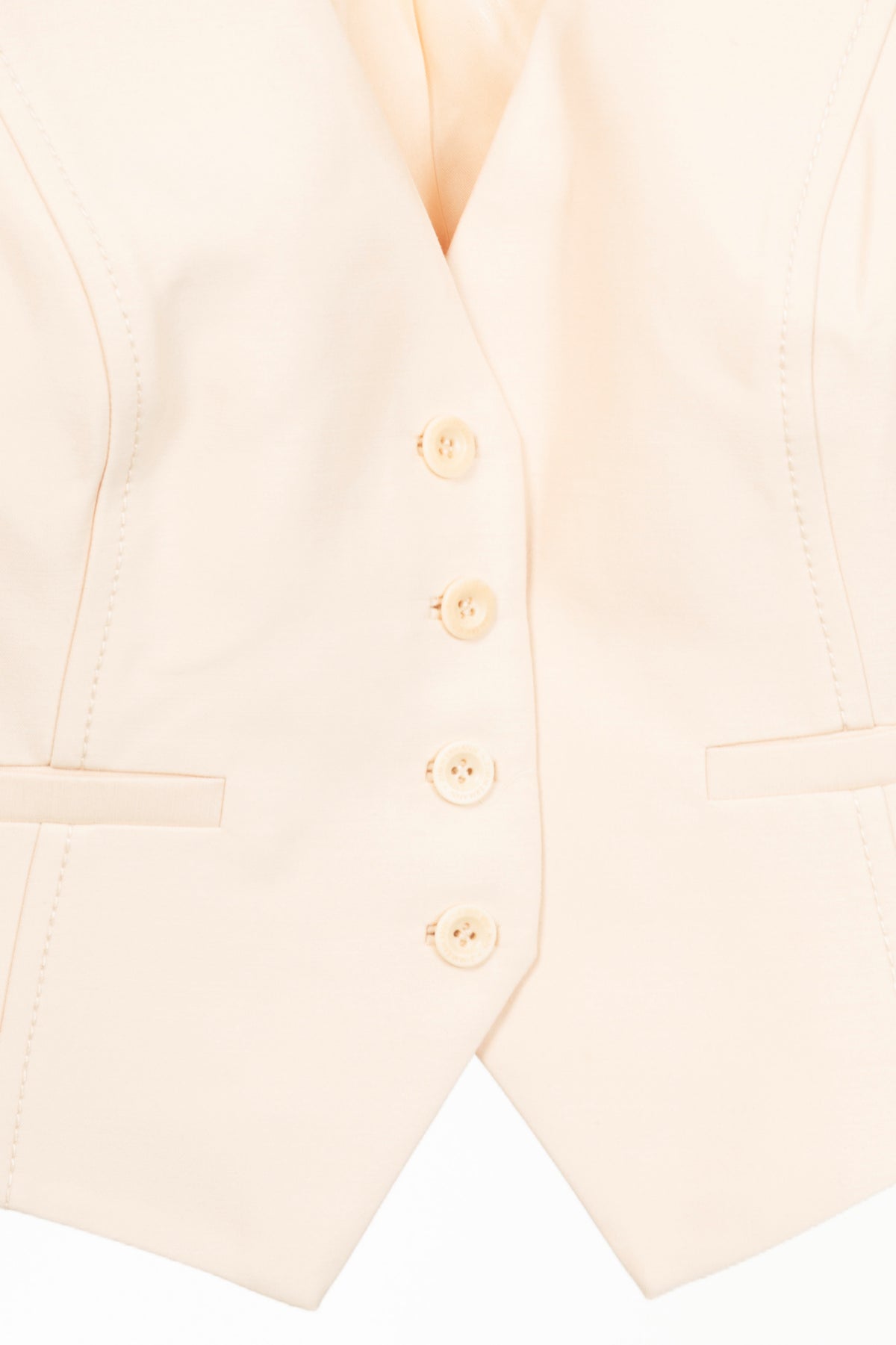 Zimmermann Tama Beige Wool & Viscose Crepe Buttoned Waistcoat