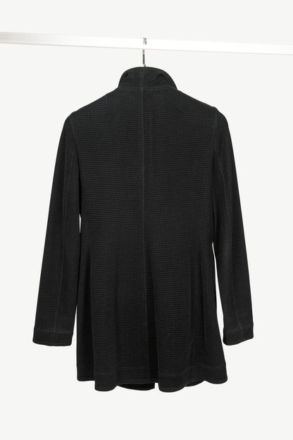Akris Punto Black Flocked Asymmetrical Zip Moto Jacket