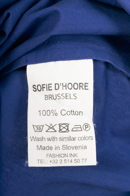 Sofie D’Hoore Indigo Cotton-Poplin Pleated Tank