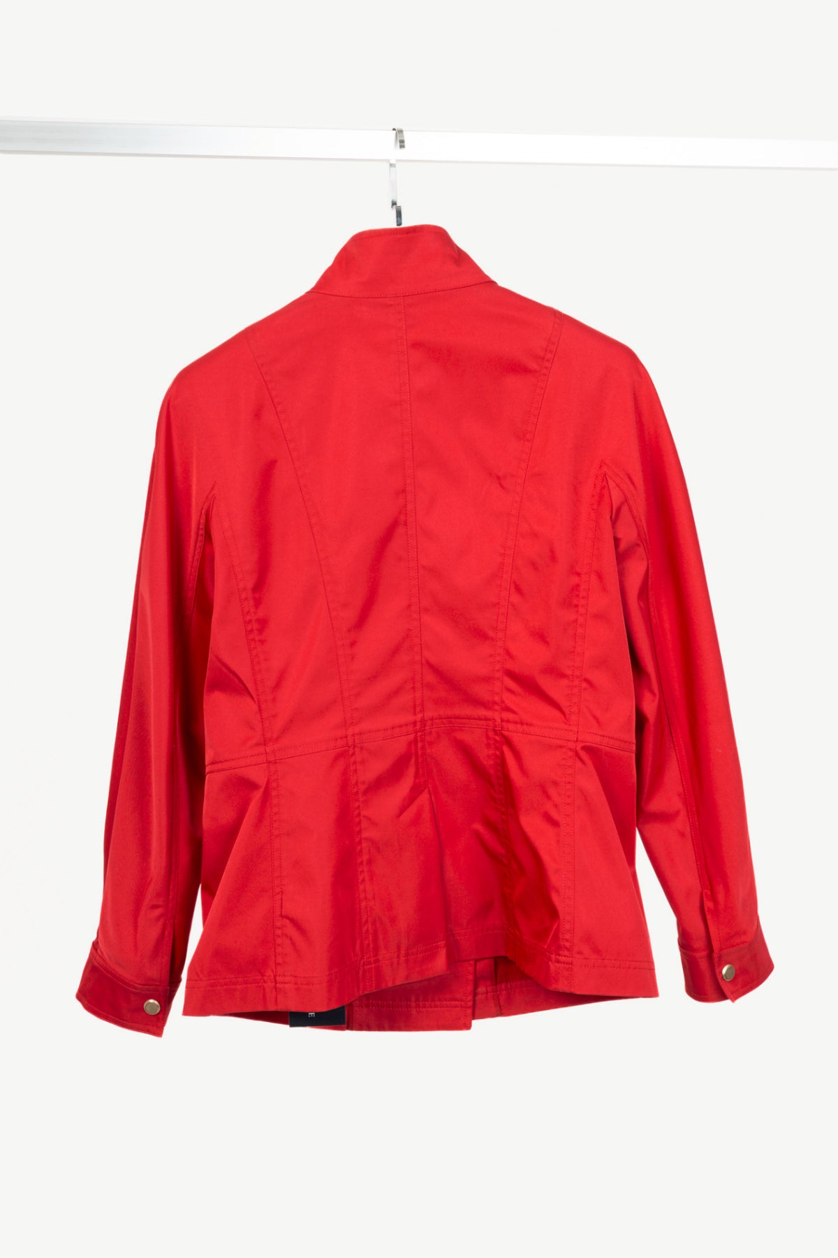 St. John red nylong zip jacket, sz M
