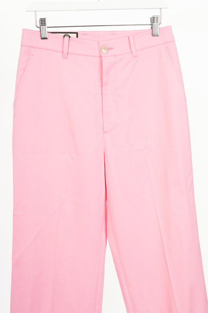 Gucci Pink Wool-Blend Twill Straight-Leg Trousers