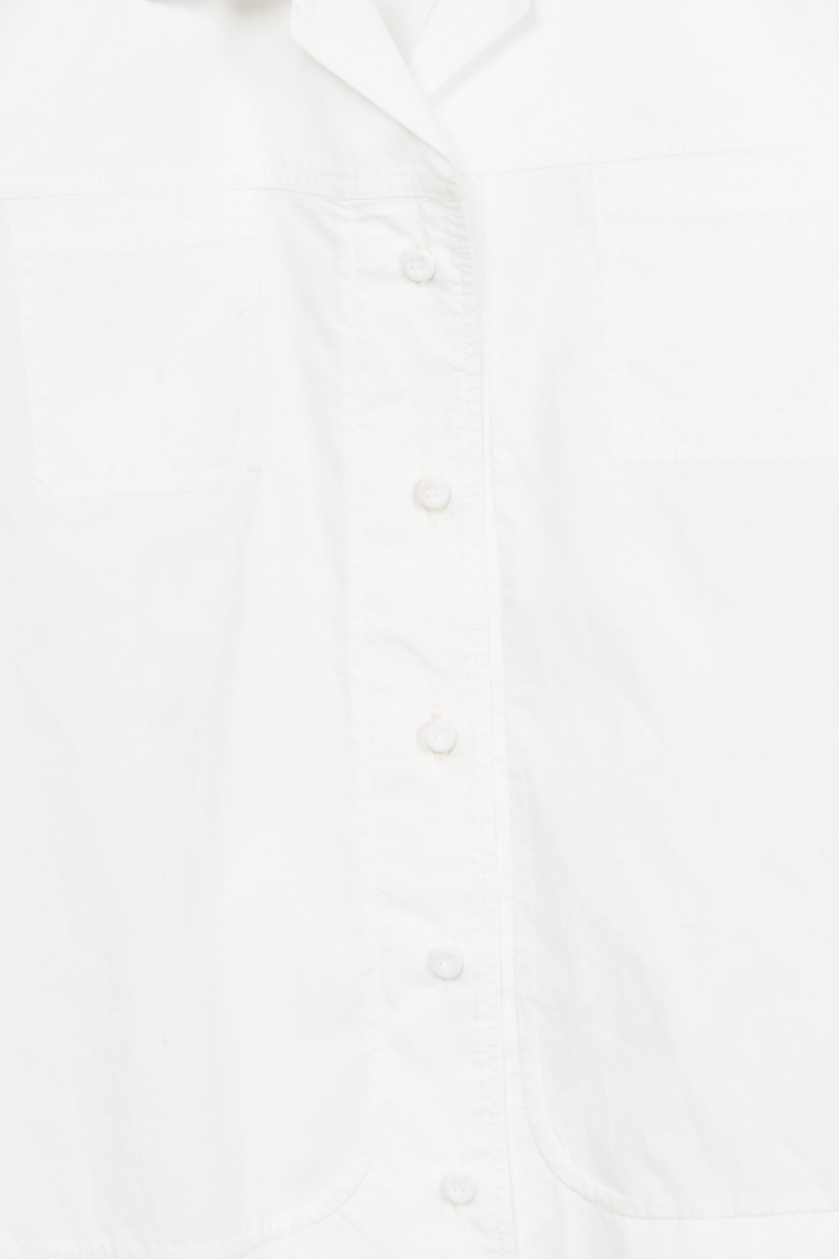 Carven SS16 Blanc Optique Cotton-Poplin Glitter-Collar Buttoned Shirt