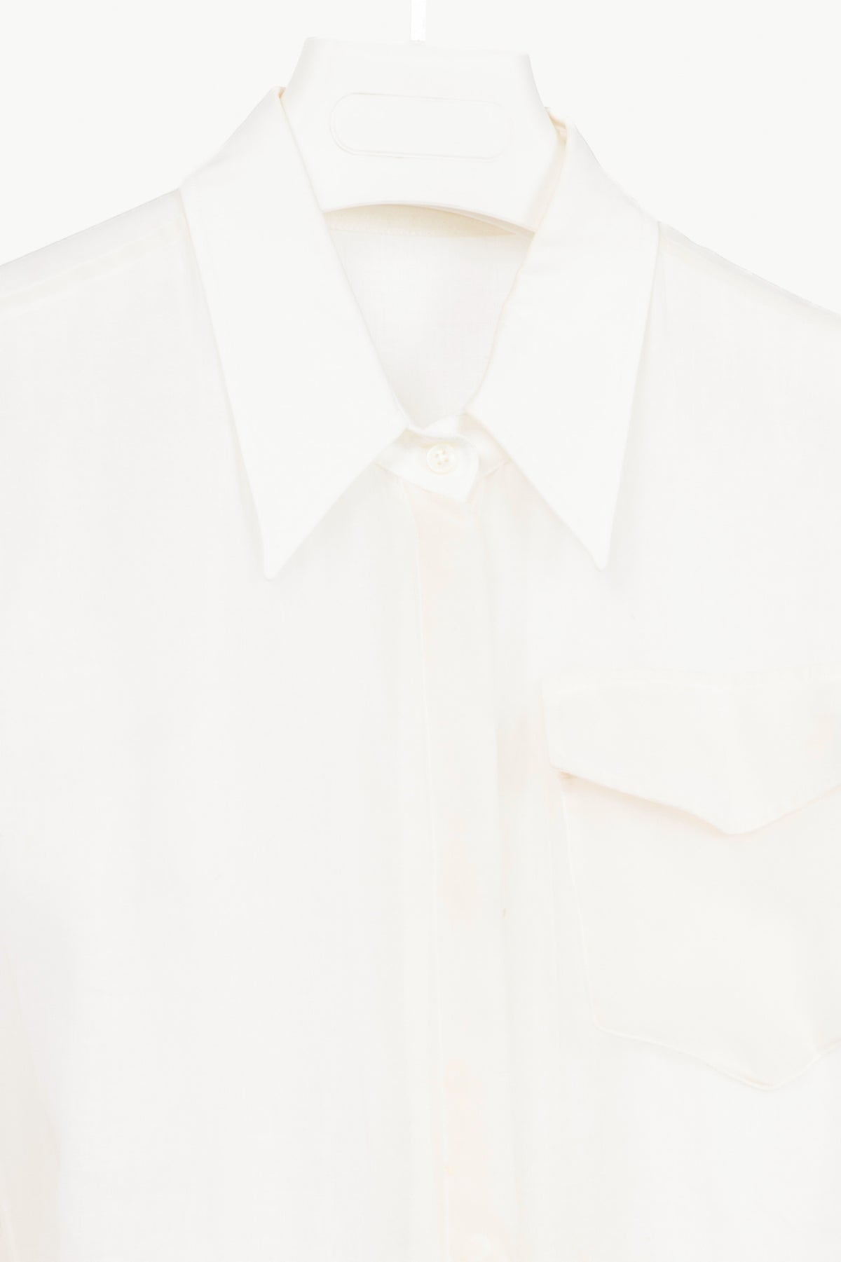 Brunello Cucinelli SS21 Off-White Silk-Crepe Gathered Maxi Shirt Dress