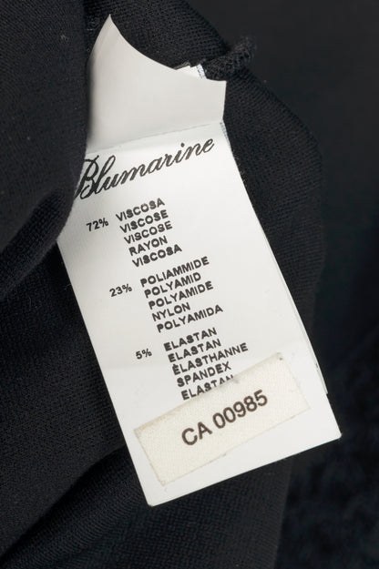 Blumarine Black Ponte & Lace Rhinestone-Embellished Bodycon Dress