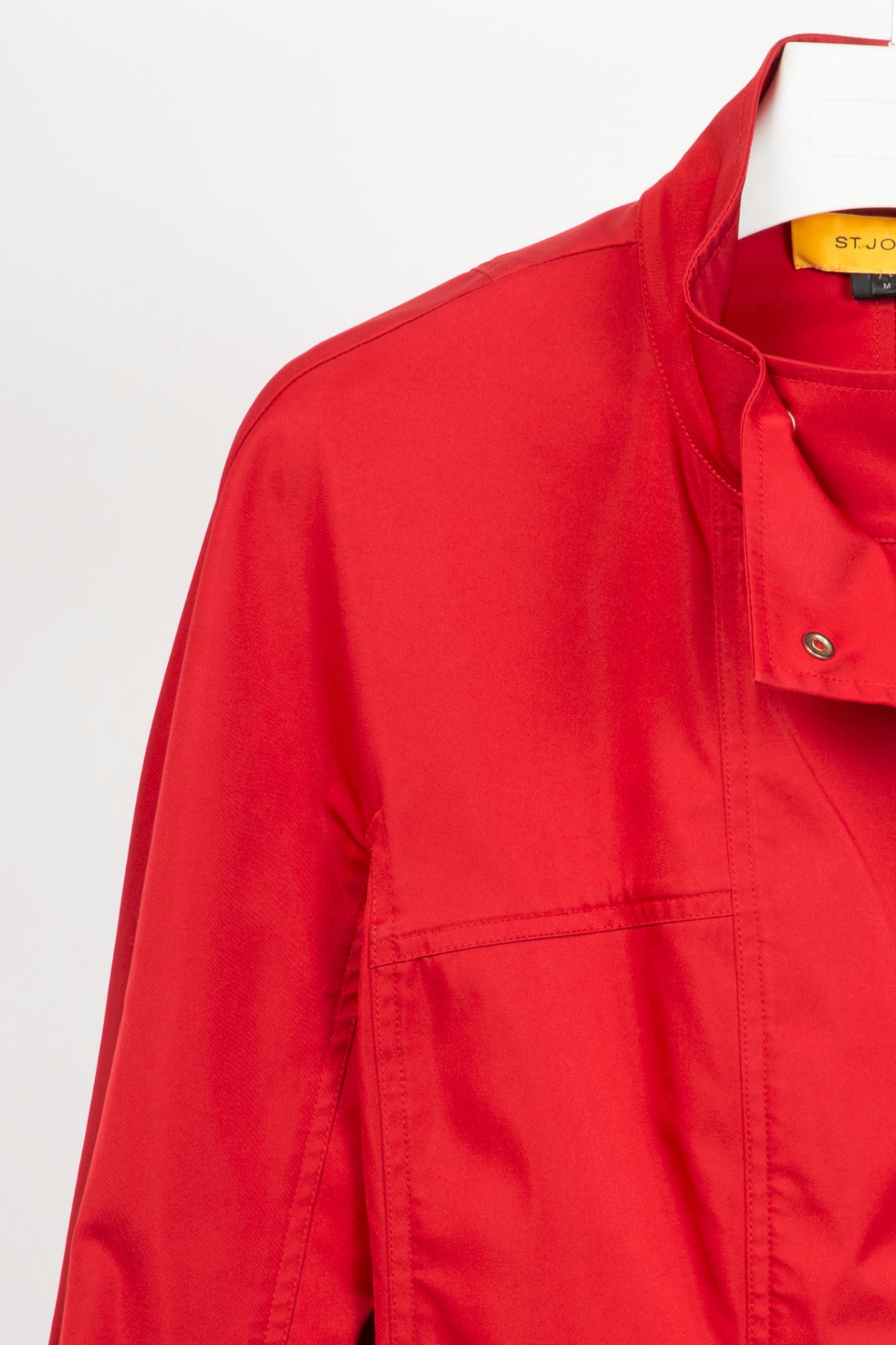 St. John red nylong zip jacket, sz M