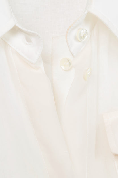 Brunello Cucinelli SS21 Off-White Silk-Crepe Gathered Maxi Shirt Dress