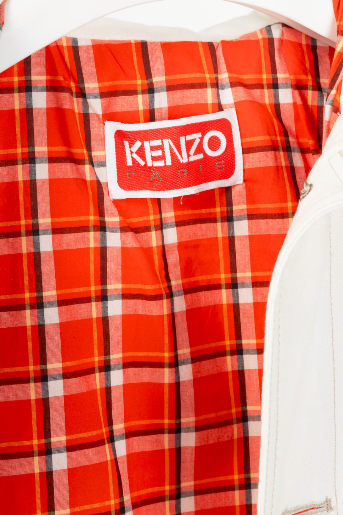 Kenzo SS23 Runway White Sailor Cotton-Denim Logo-Applique Jacket