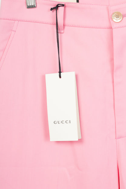 Gucci Pink Wool-Blend Twill Straight-Leg Trousers