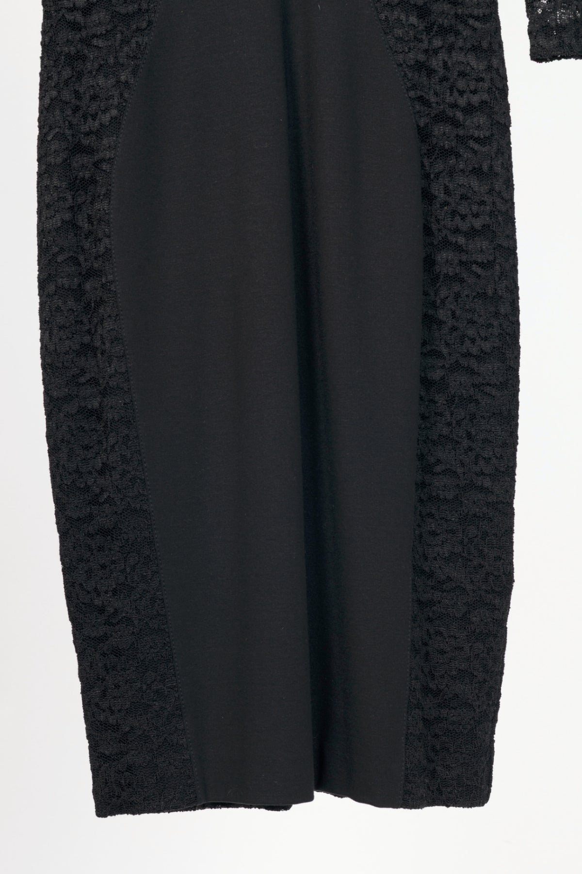 Blumarine Black Ponte & Lace Rhinestone-Embellished Bodycon Dress