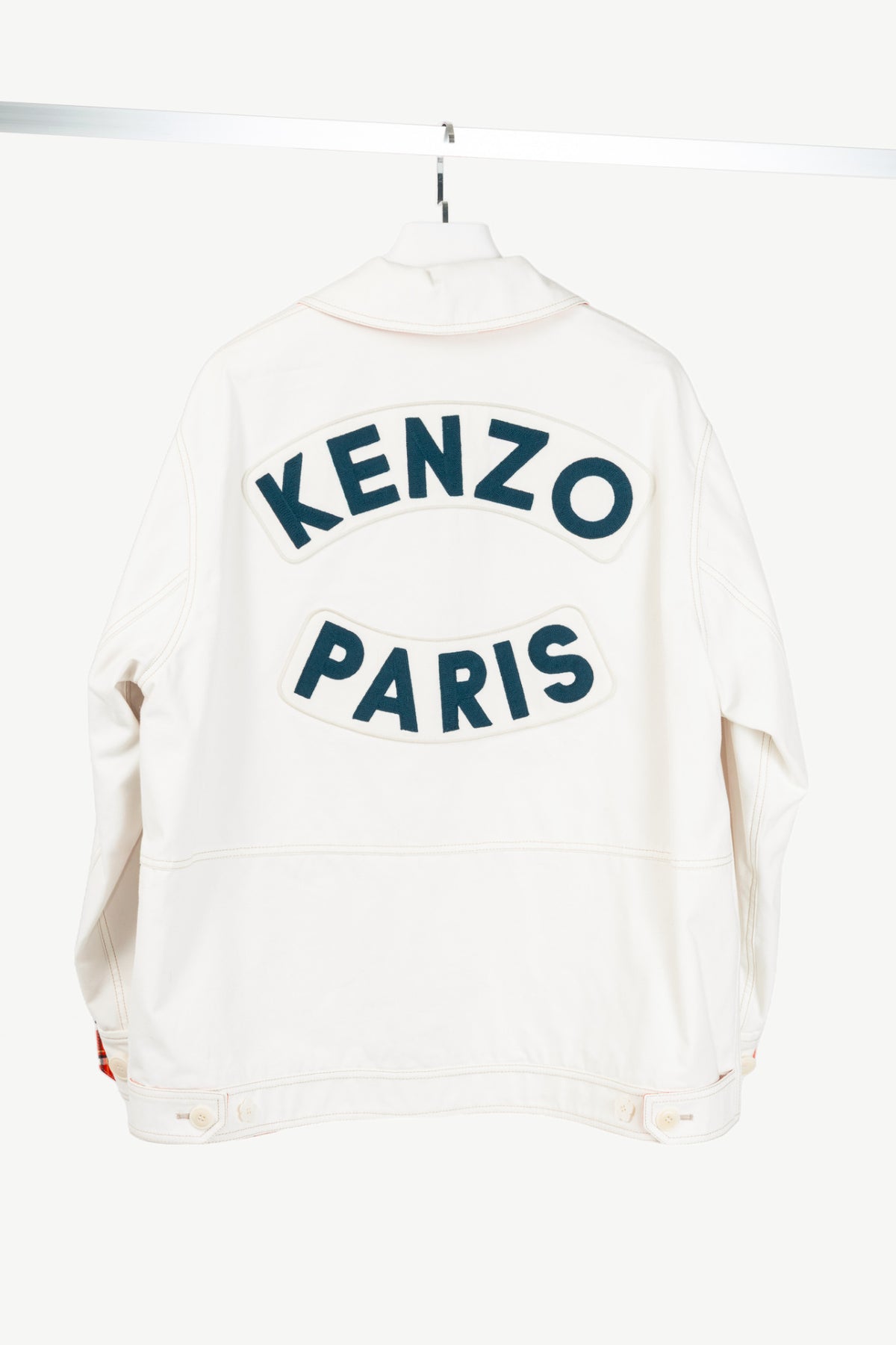 Kenzo SS23 Runway White Sailor Cotton-Denim Logo-Applique Jacket