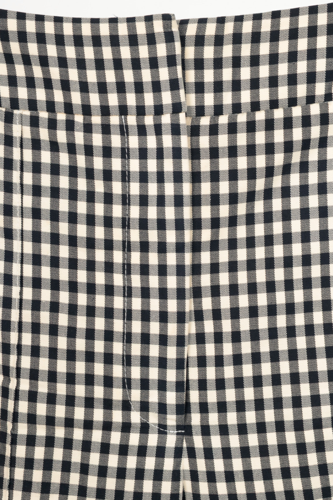 Veronica Beard Tani Black & Ecru Gingham Cotton Kick-Flare Trousers