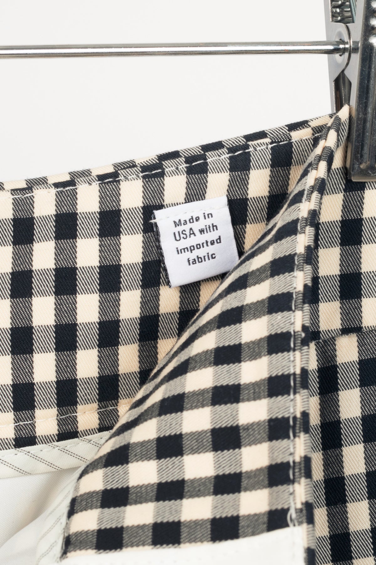 Veronica Beard Tani Black & Ecru Gingham Cotton Kick-Flare Trousers