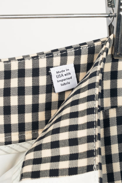 Veronica Beard Tani Black & Ecru Gingham Cotton Kick-Flare Trousers
