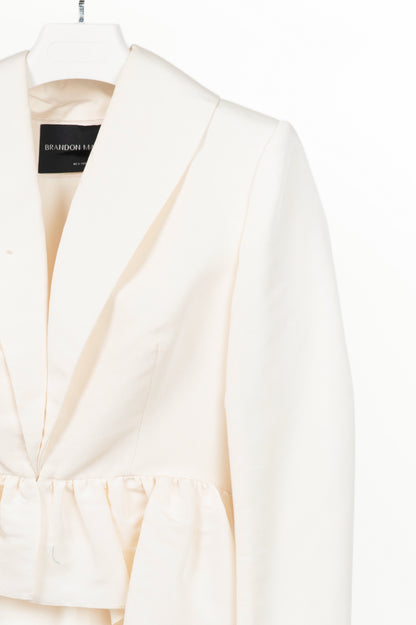 Brand Maxwell white tuxedo coat w/ tail hem