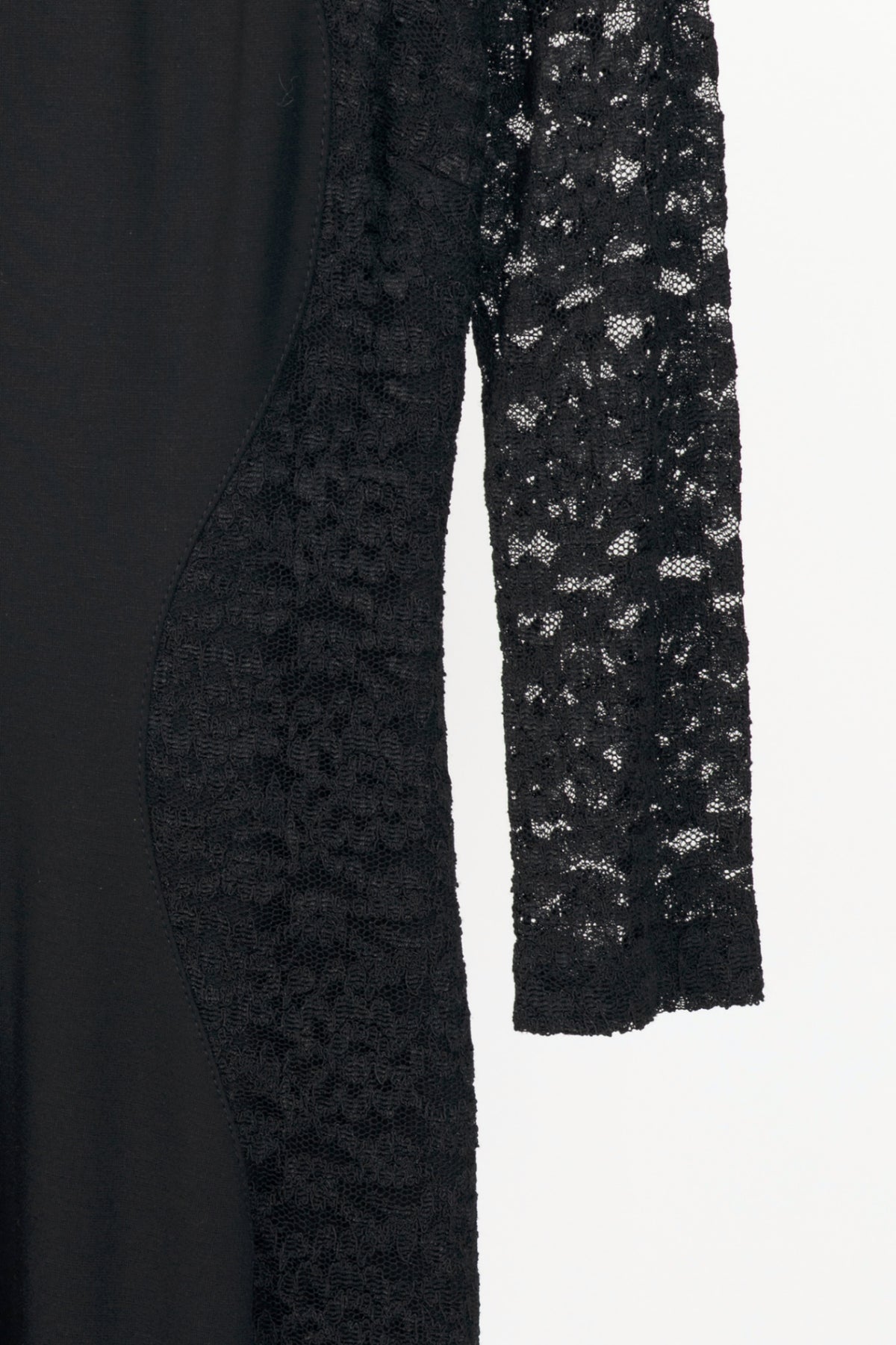 Blumarine Black Ponte & Lace Rhinestone-Embellished Bodycon Dress