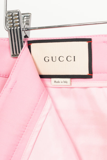 Gucci Pink Wool-Blend Twill Straight-Leg Trousers