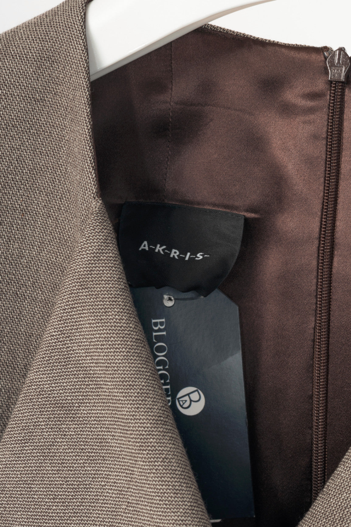 Akris Brown Wool-Blend Asymmetrical Sheath Dress 