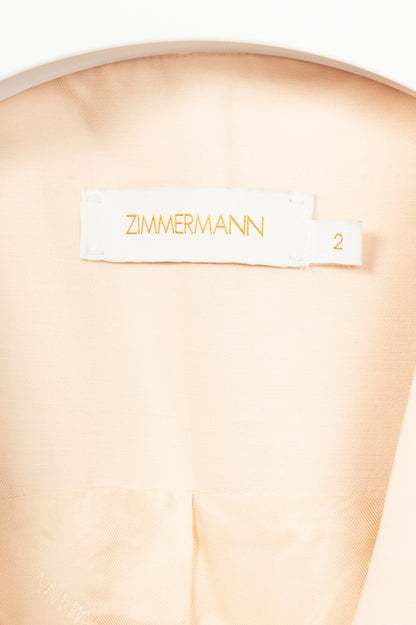 Zimmermann Tama Beige Wool & Viscose Crepe Buttoned Waistcoat