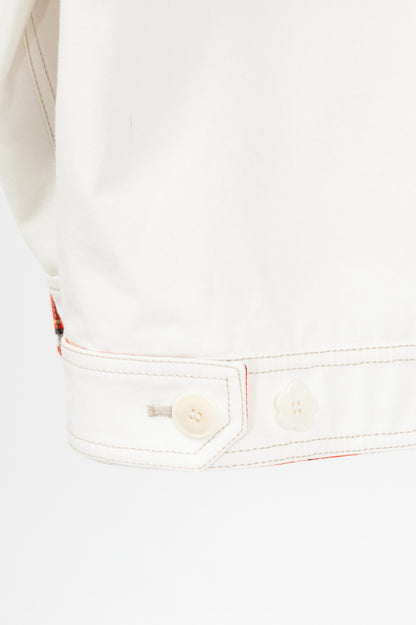 Kenzo SS23 Runway White Sailor Cotton-Denim Logo-Applique Jacket