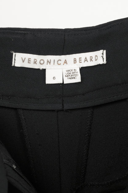 Veronica Beard Renzo Black & Gold Crest Button Cropped Slim-Leg Pants