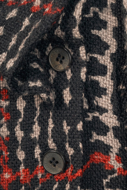 Sonia Rykiel Grey & Black Houndstooth Wool Bow Jacket