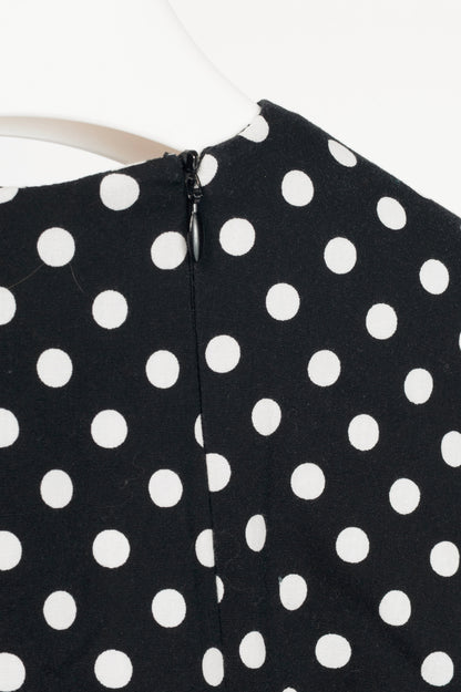 Paskal AW18 Black & White Polka-Dot Cotton Asymmetrical Tiered Dress