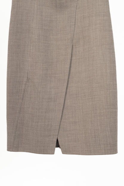Akris Brown Wool-Blend Asymmetrical Sheath Dress 