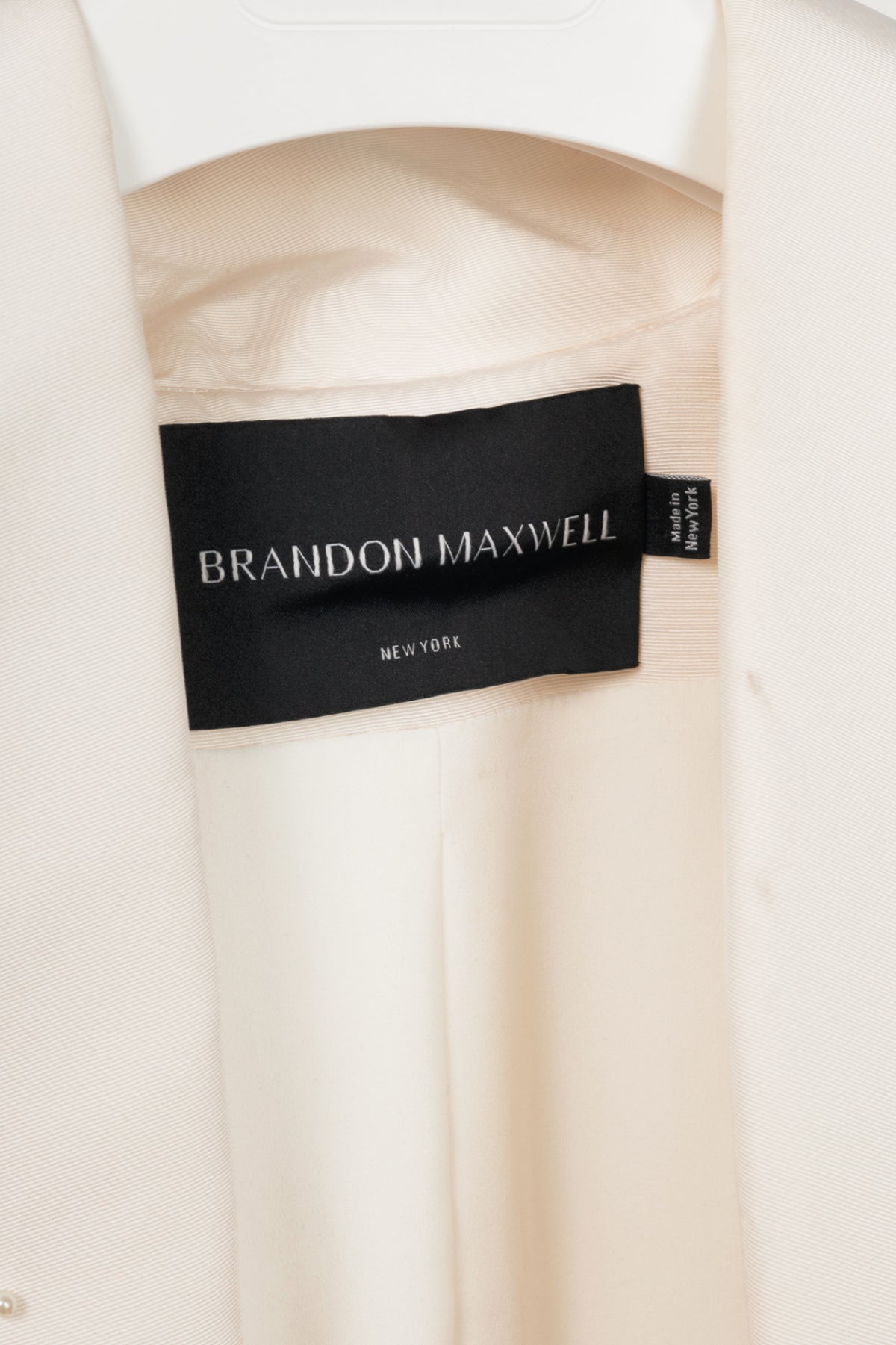 Brand Maxwell white tuxedo coat w/ tail hem