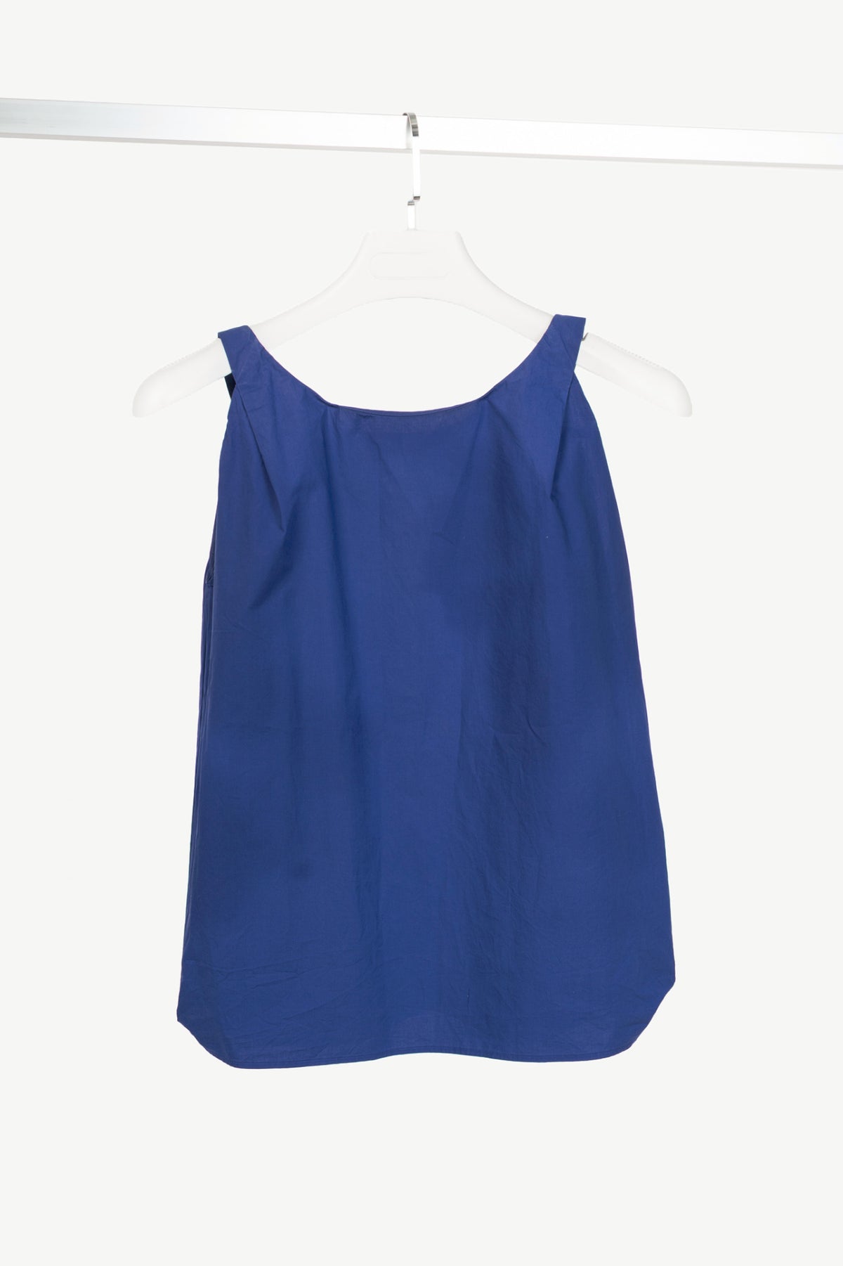 Sofie D’Hoore Indigo Cotton-Poplin Pleated Tank