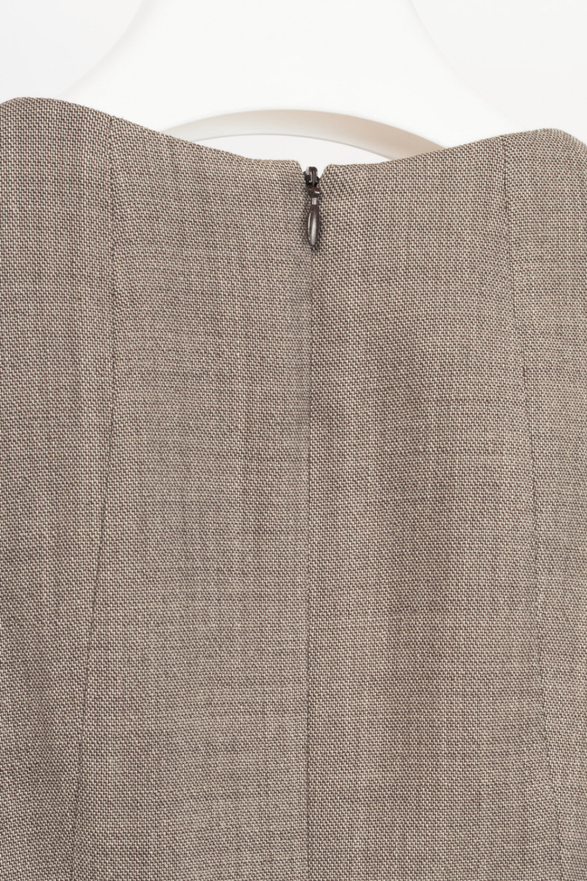 Akris Brown Wool-Blend Asymmetrical Sheath Dress 