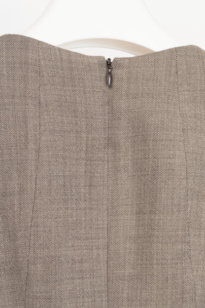 Akris Brown Wool-Blend Asymmetrical Sheath Dress 