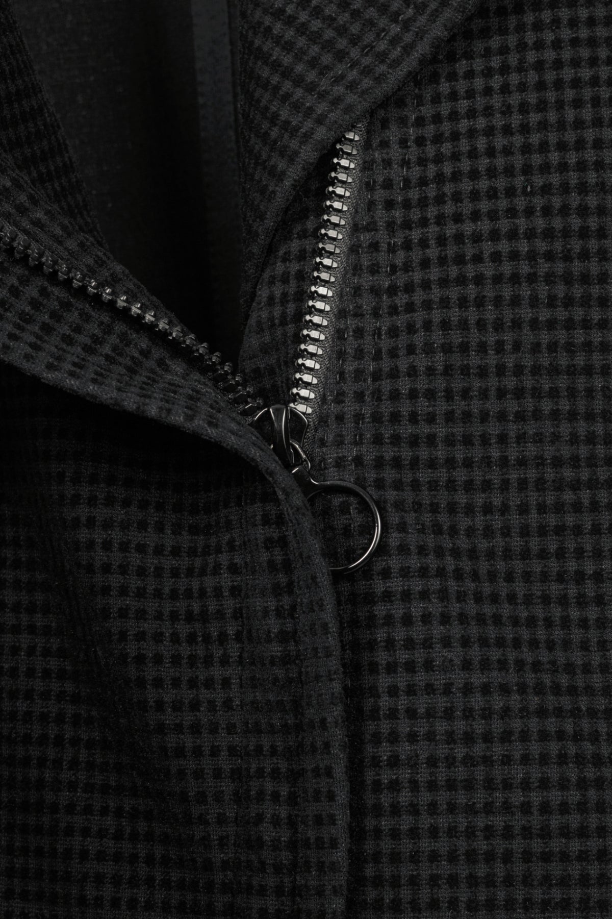 Akris Punto Black Flocked Asymmetrical Zip Moto Jacket
