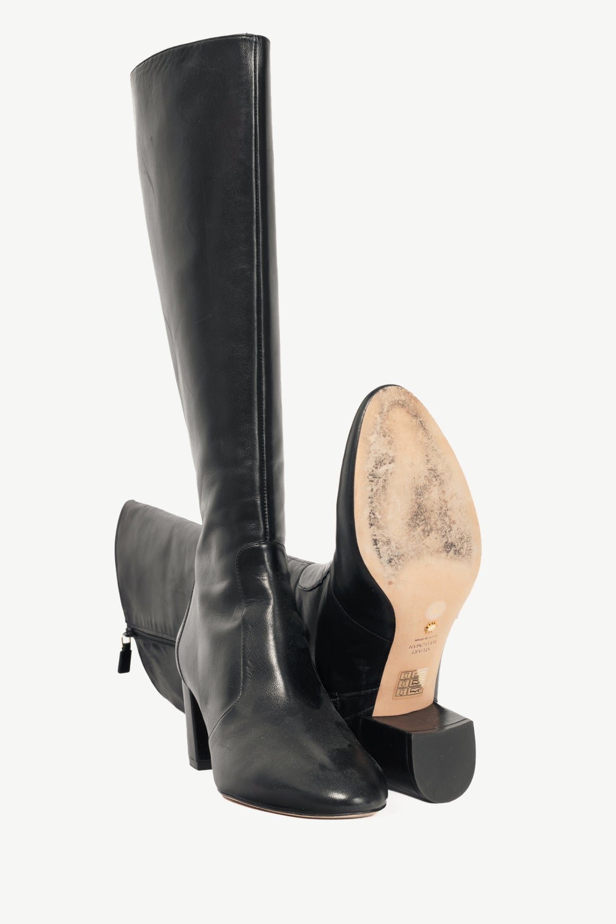 Stuart Weitzman Yuliana 60 Black Dress Nappa Knee-High Boots