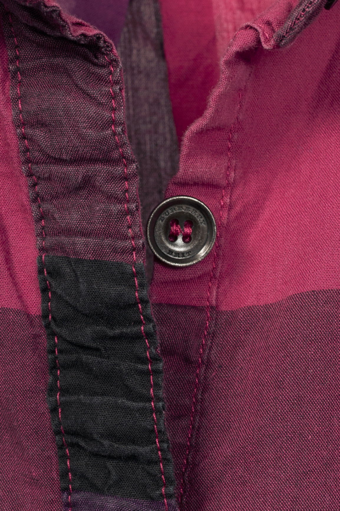 Burberry Brit Pink Check Cotton-Poplin Buttoned Tunic