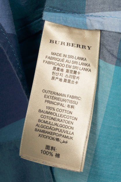 Burberry Brit Blue Check Cotton-Poplin Buttoned Tunic