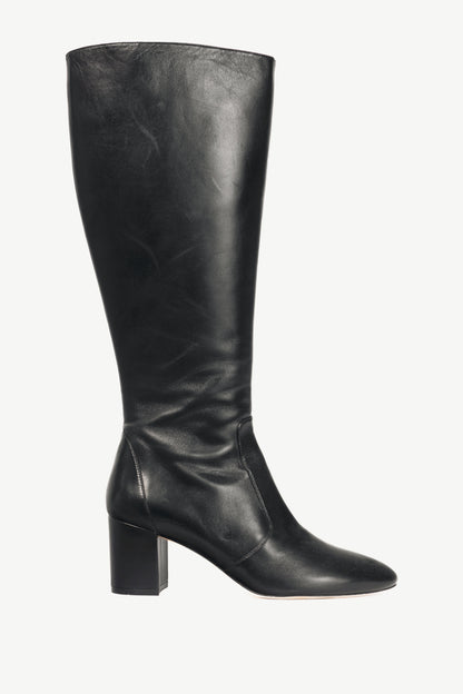 Stuart Weitzman Yuliana 60 Black Dress Nappa Knee-High Boots
