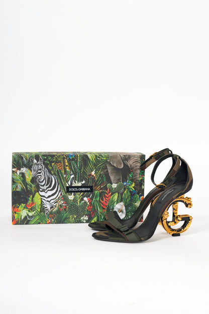 Dolce & Gabbana Camouflage Patchwork Baroque DG-Heel Sandals
