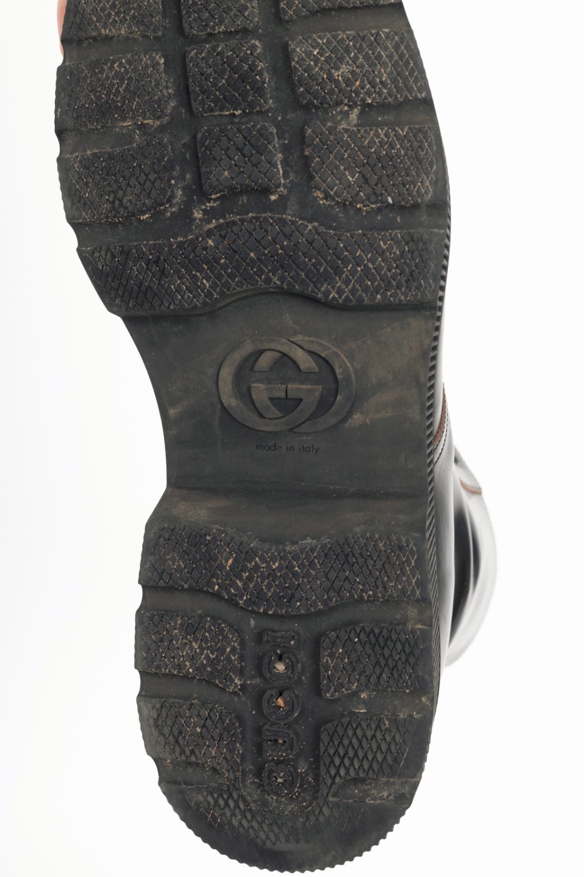 Gucci Mystras Black Logo-Appliquéd Polished-Leather Boots