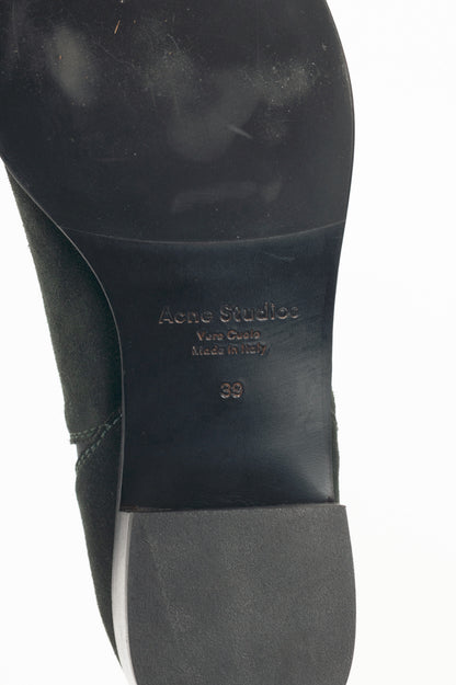 Acne Studios Jensen "Emerald Green" Suede Pointed-Toe Chelsea Boots