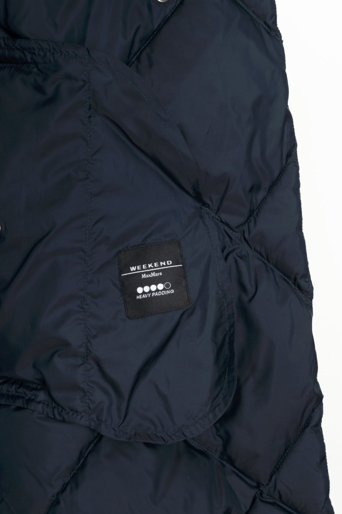Weekend Max Mara Frutto Navy Hooded Quilted Down Puffer Vest
