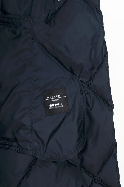 Weekend Max Mara Frutto Navy Hooded Quilted Down Puffer Vest