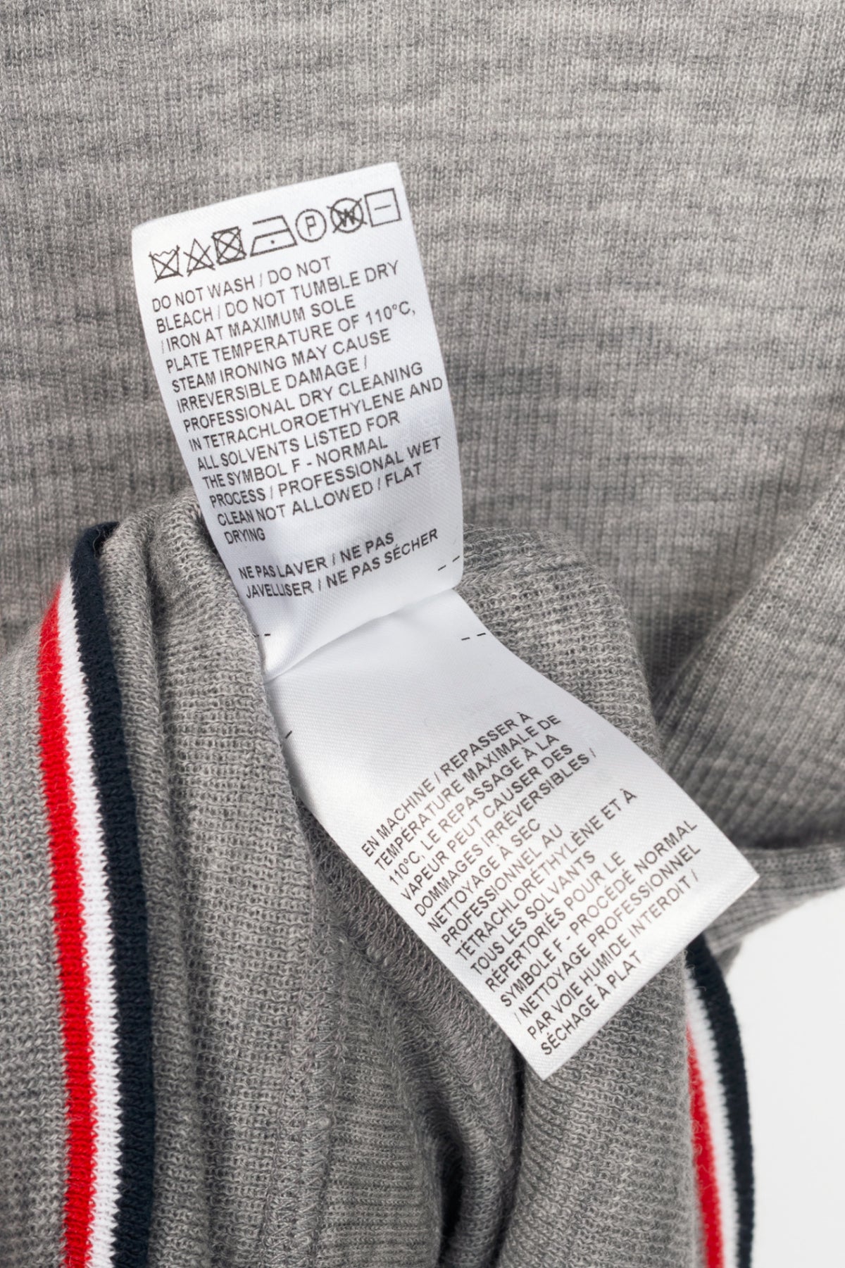 Thom Browne PF23 Grey Fine-Knit Rollneck Wool Sweater