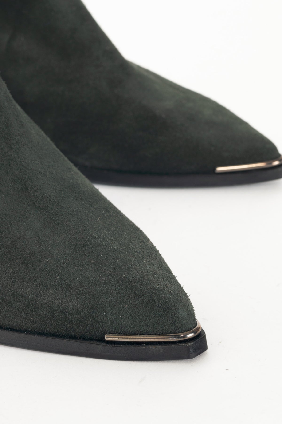Acne Studios Jensen "Emerald Green" Suede Pointed-Toe Chelsea Boots