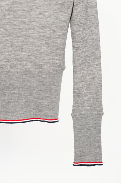 Thom Browne PF23 Grey Fine-Knit Rollneck Wool Sweater