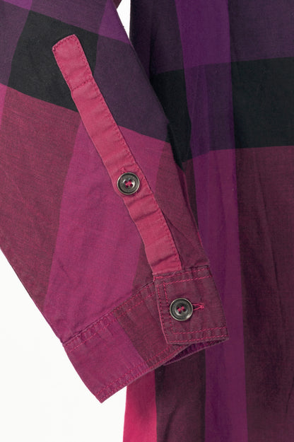 Burberry Brit Pink Check Cotton-Poplin Buttoned Tunic