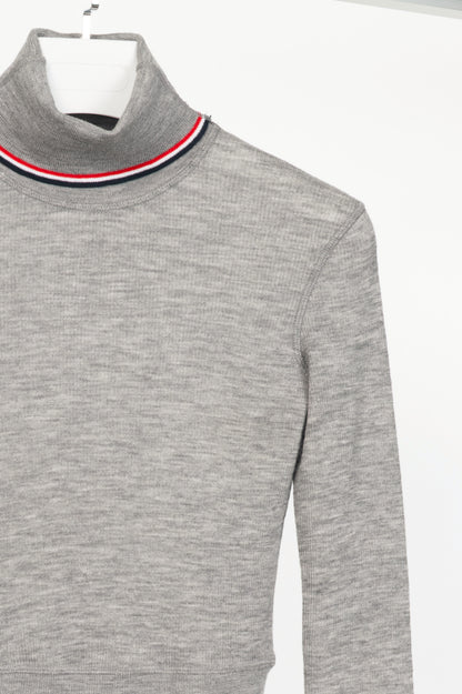Thom Browne PF23 Grey Fine-Knit Rollneck Wool Sweater