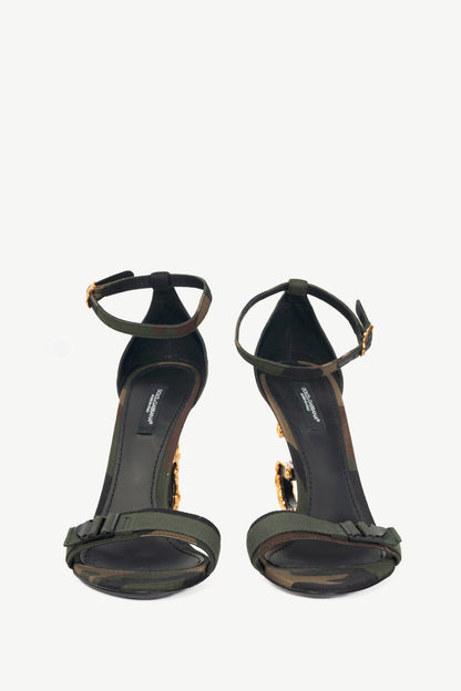 Dolce & Gabbana Camouflage Patchwork Baroque DG-Heel Sandals