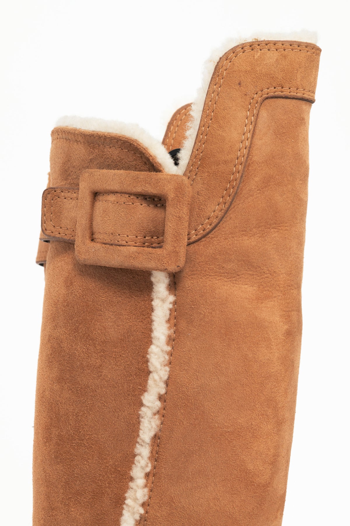 Roger Vivier Maxi Polly Mouton Biscotto Shearling Knee-High Boots