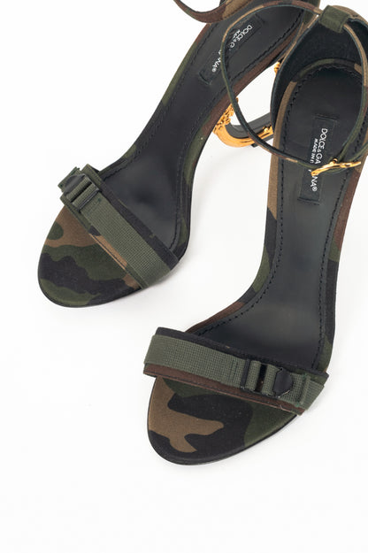 Dolce & Gabbana Camouflage Patchwork Baroque DG-Heel Sandals