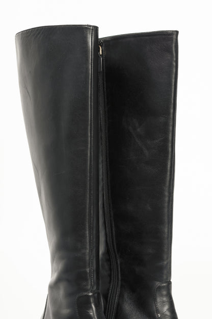 Stuart Weitzman Yuliana 60 Black Dress Nappa Knee-High Boots